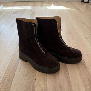 Steve Madden Jones Chocolate Brown Suede zip up boots